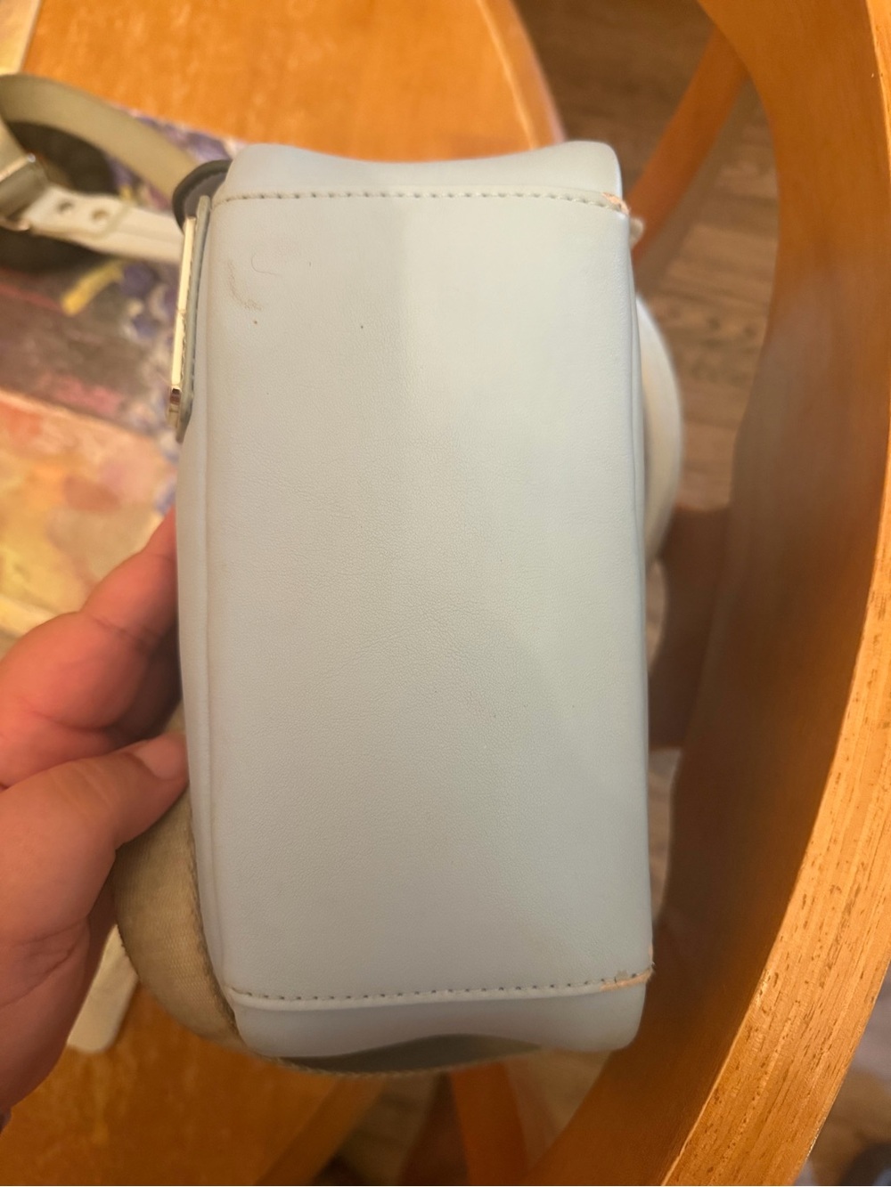 Loungefly Eeyore Mini Backpack in Light Blue with Pink Accents - Picture 4 of 5